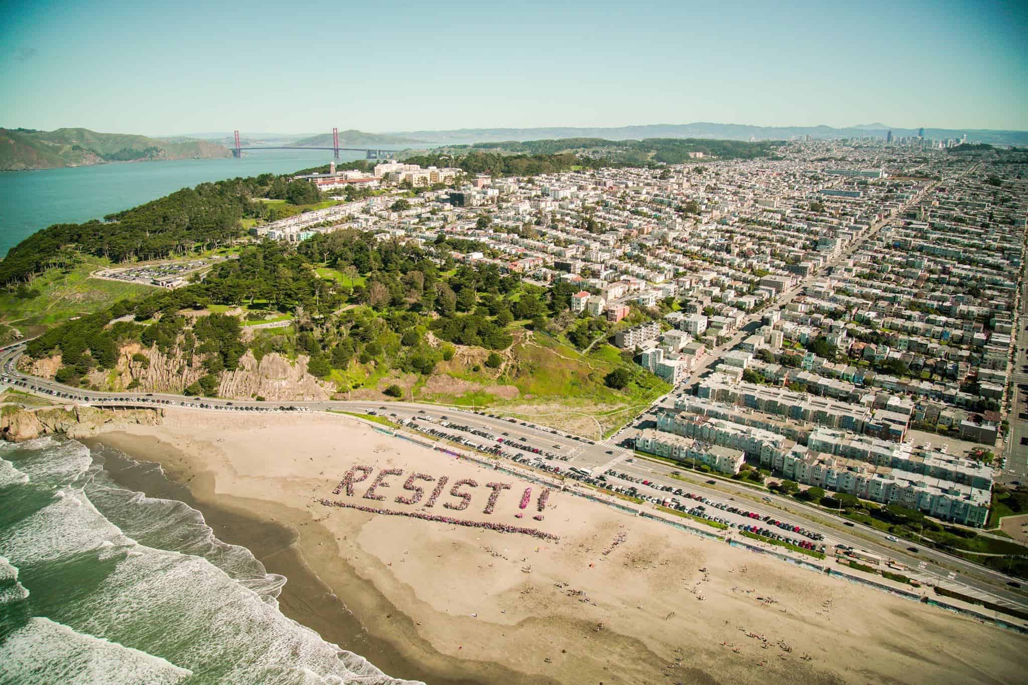 Resist San Francisco ocean Beach Feb 2017